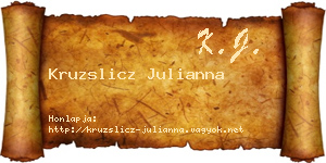 Kruzslicz Julianna névjegykártya