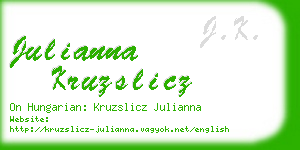 julianna kruzslicz business card